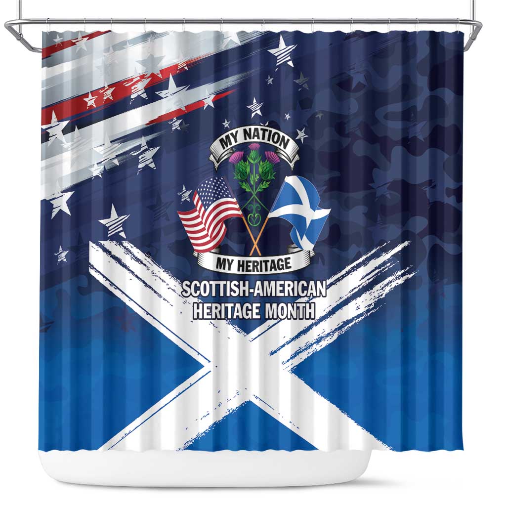 USA Scotland Flag Shower Curtain My Nation My Heritage LT9