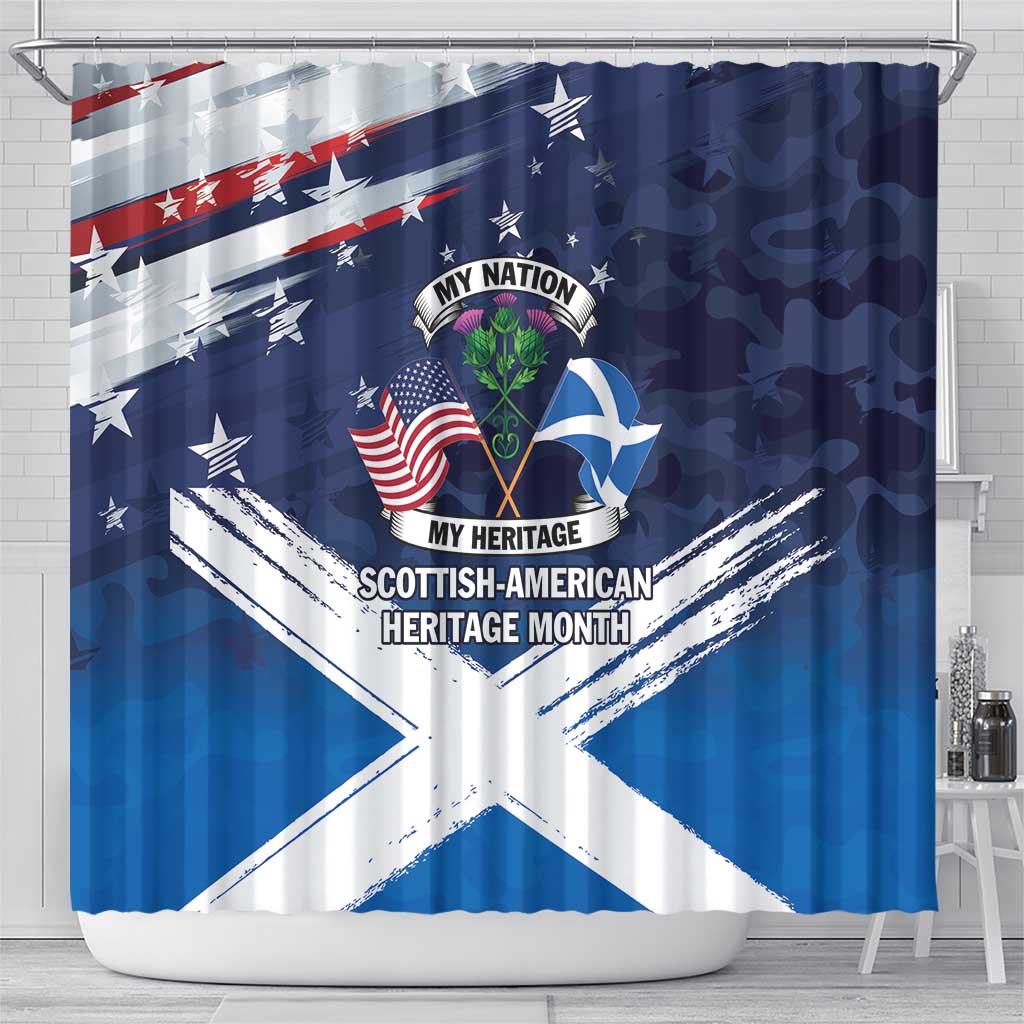 USA Scotland Flag Shower Curtain My Nation My Heritage LT9
