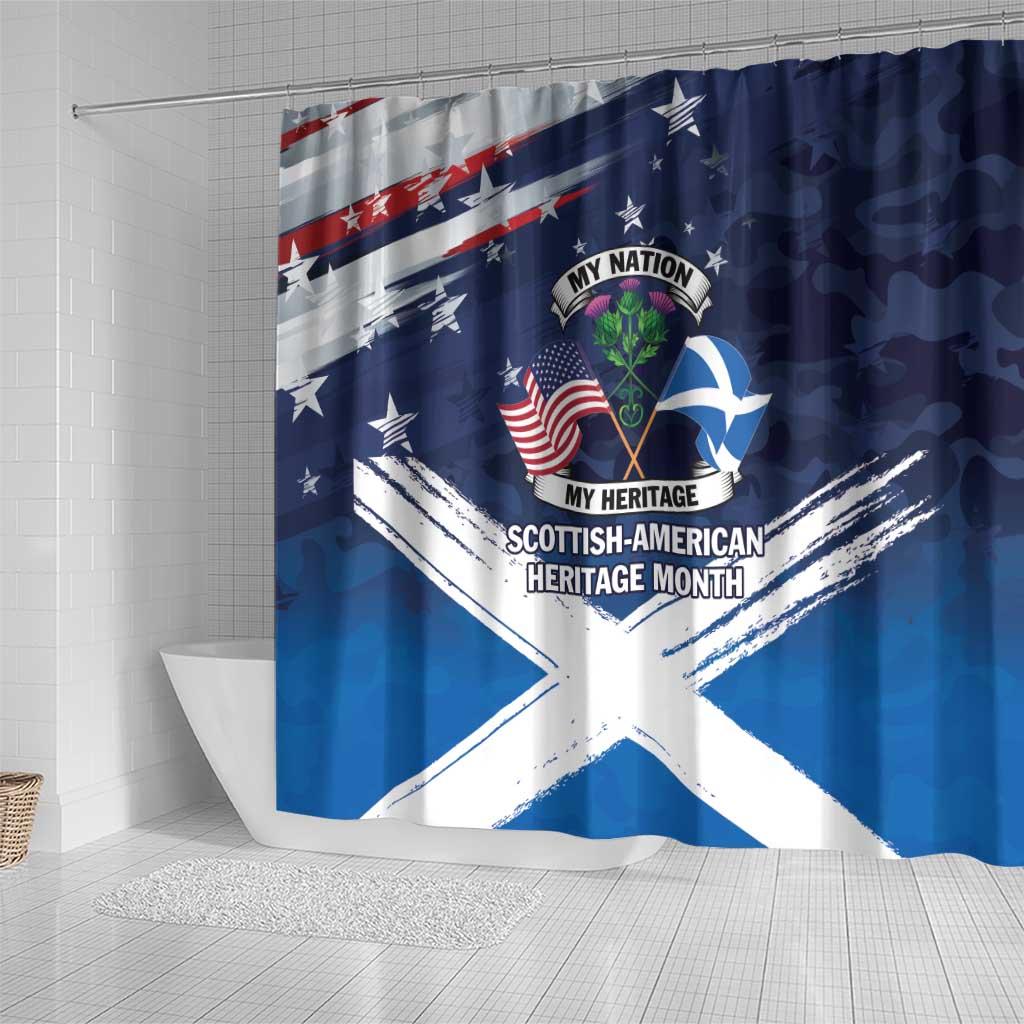 USA Scotland Flag Shower Curtain My Nation My Heritage LT9