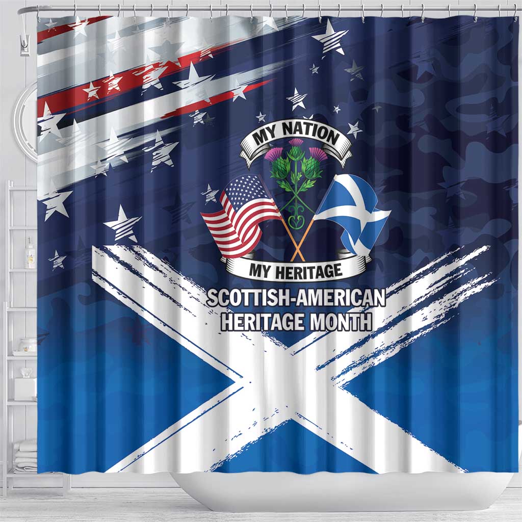USA Scotland Flag Shower Curtain My Nation My Heritage LT9