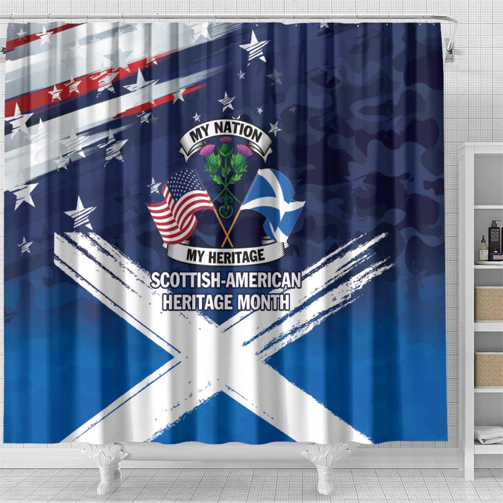 USA Scotland Flag Shower Curtain My Nation My Heritage LT9