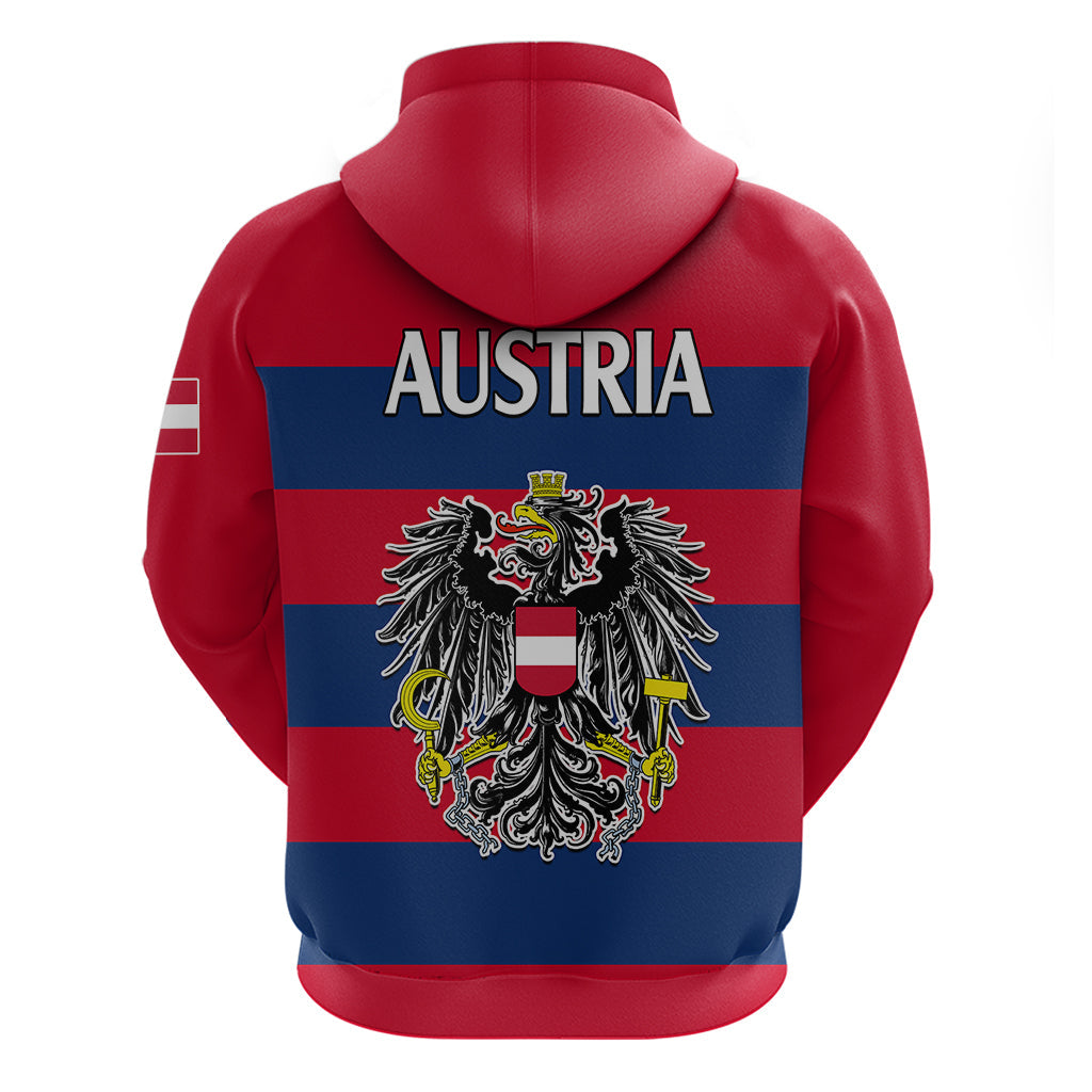 Austria Hoodie Austrian Coat Of Arms Minimalist Red Style LT9