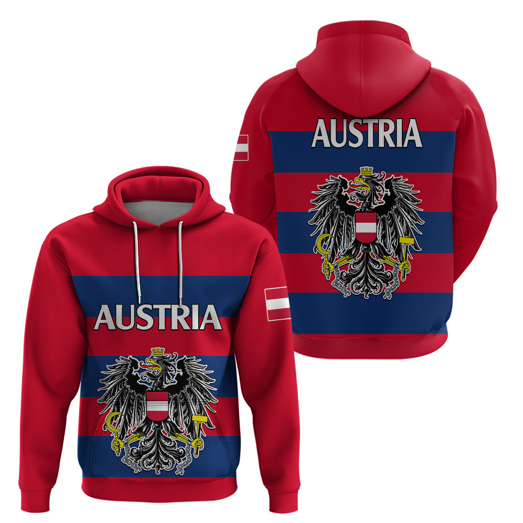 Austria Hoodie Austrian Coat Of Arms Minimalist Red Style LT9