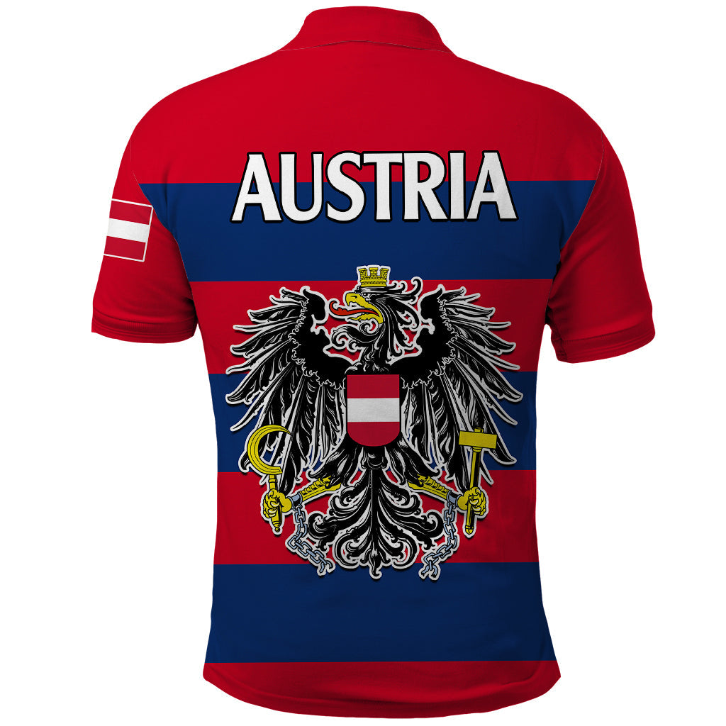 Austria Polo Shirt Austrian Coat Of Arms Minimalist Red Style LT9