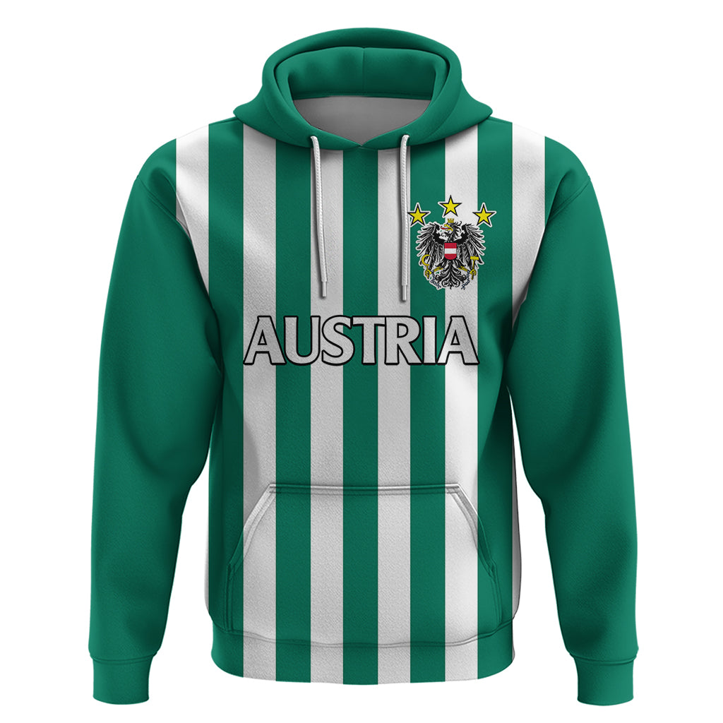 (Custom Text And Number) Austria Hoodie Austrian Coat Of Arms Minimalist Green Style No1 LT9