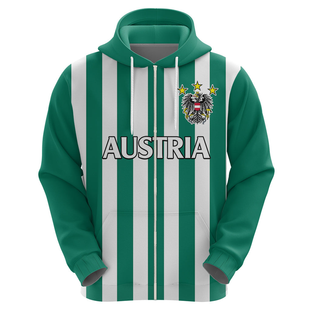 (Custom Text And Number) Austria Hoodie Austrian Coat Of Arms Minimalist Green Style No1 LT9