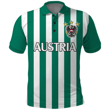 (Custom Text And Number) Austria Polo Shirt Austrian Coat Of Arms Minimalist Green Style No1 LT9
