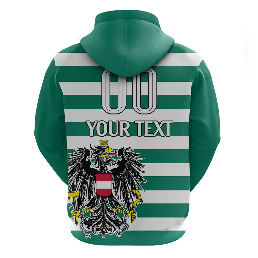 (Custom Text And Number) Austria Hoodie Austrian Coat Of Arms Minimalist Green Style No2 LT9