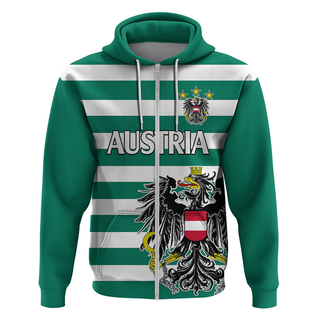 (Custom Text And Number) Austria Hoodie Austrian Coat Of Arms Minimalist Green Style No2 LT9