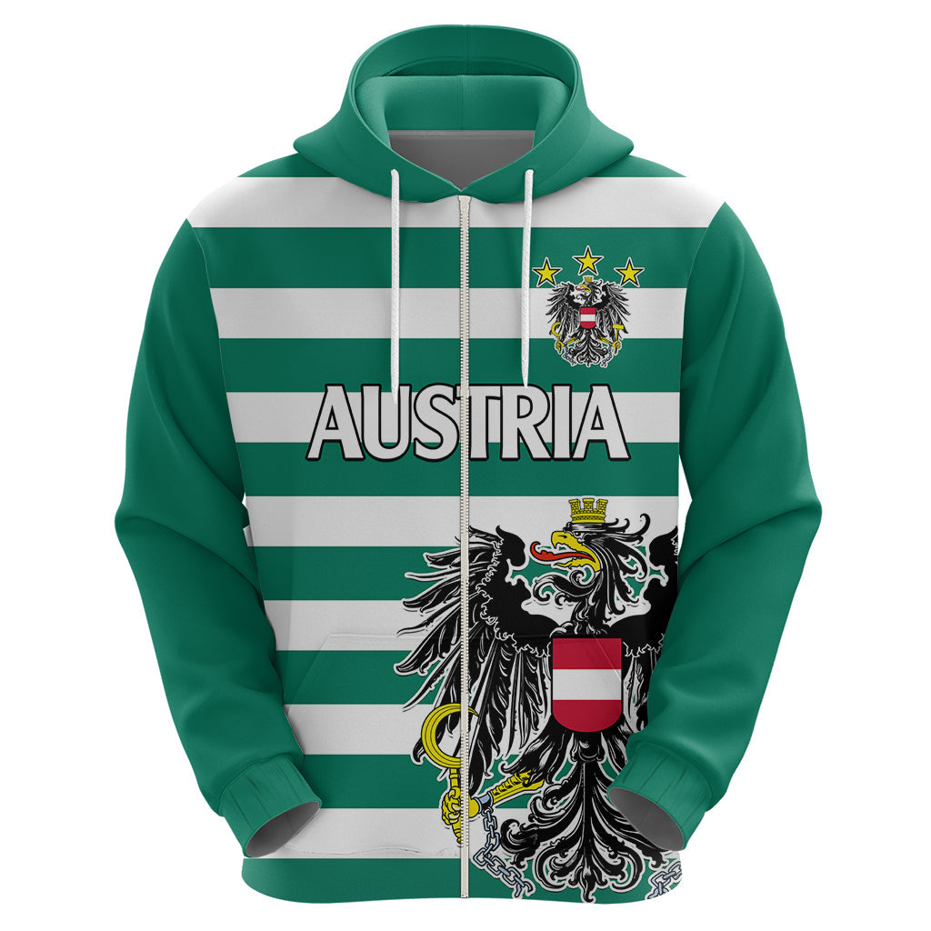 (Custom Text And Number) Austria Hoodie Austrian Coat Of Arms Minimalist Green Style No2 LT9