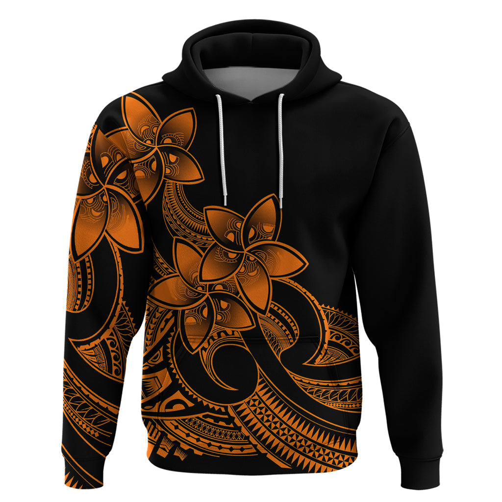 Polynesian Pride Plumeria Flowers Hoodie Polynesian Tribal Gold Vibe LT9