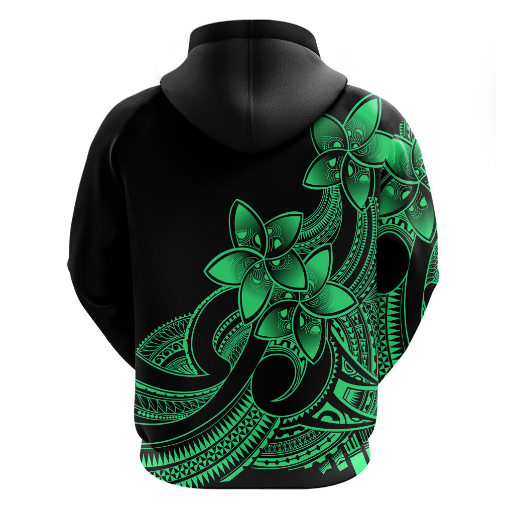 Polynesian Pride Plumeria Flowers Hoodie Polynesian Tribal Green Vibe LT9