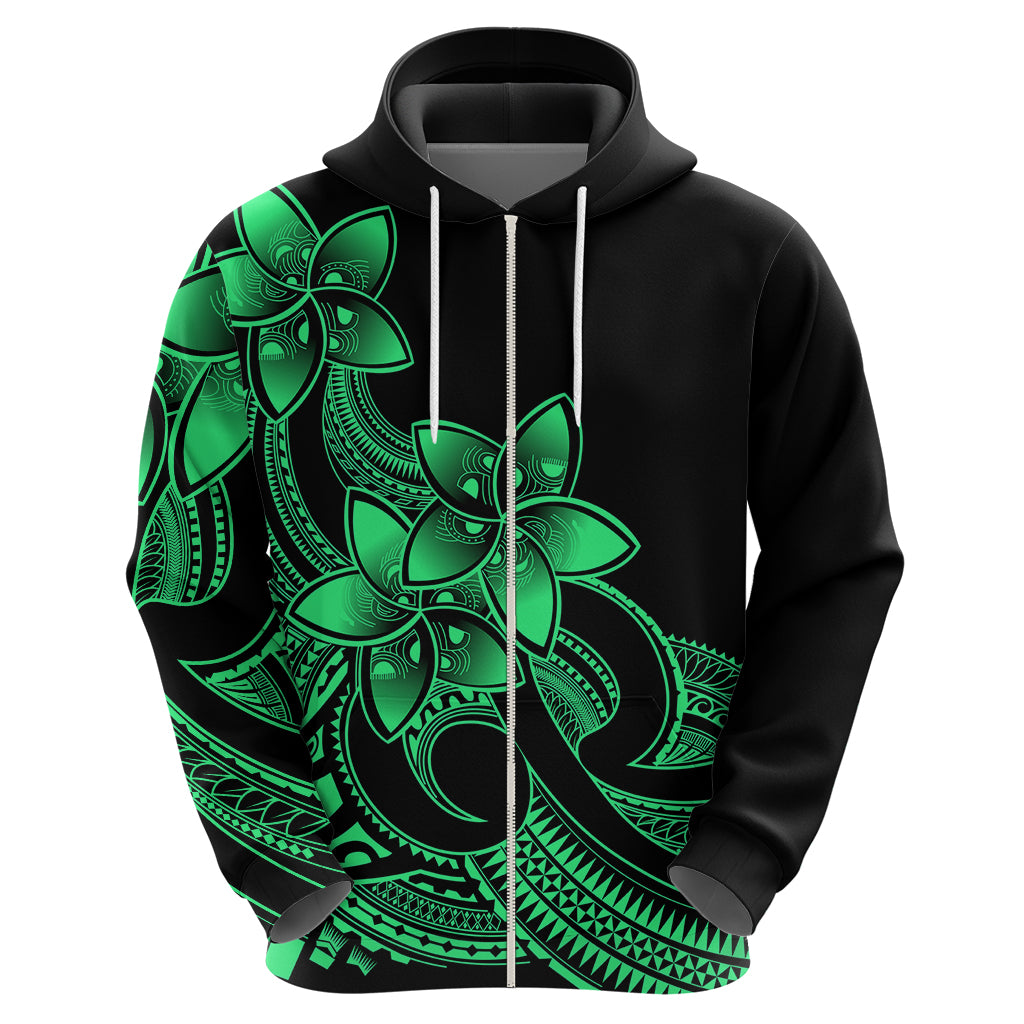 Polynesian Pride Plumeria Flowers Hoodie Polynesian Tribal Green Vibe LT9