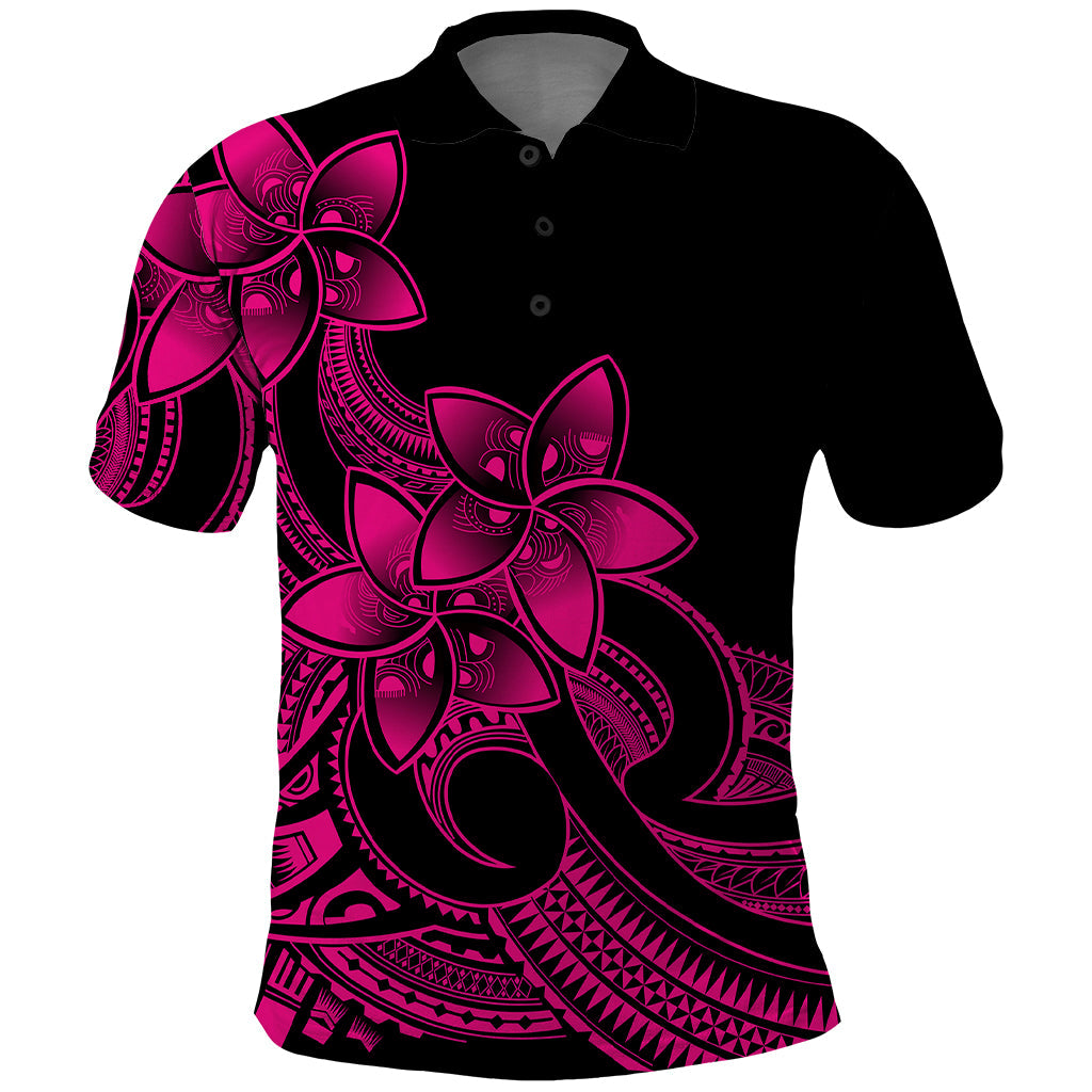 Polynesian Pride Plumeria Flowers Polo Shirt Polynesian Tribal Pink Vibe LT9