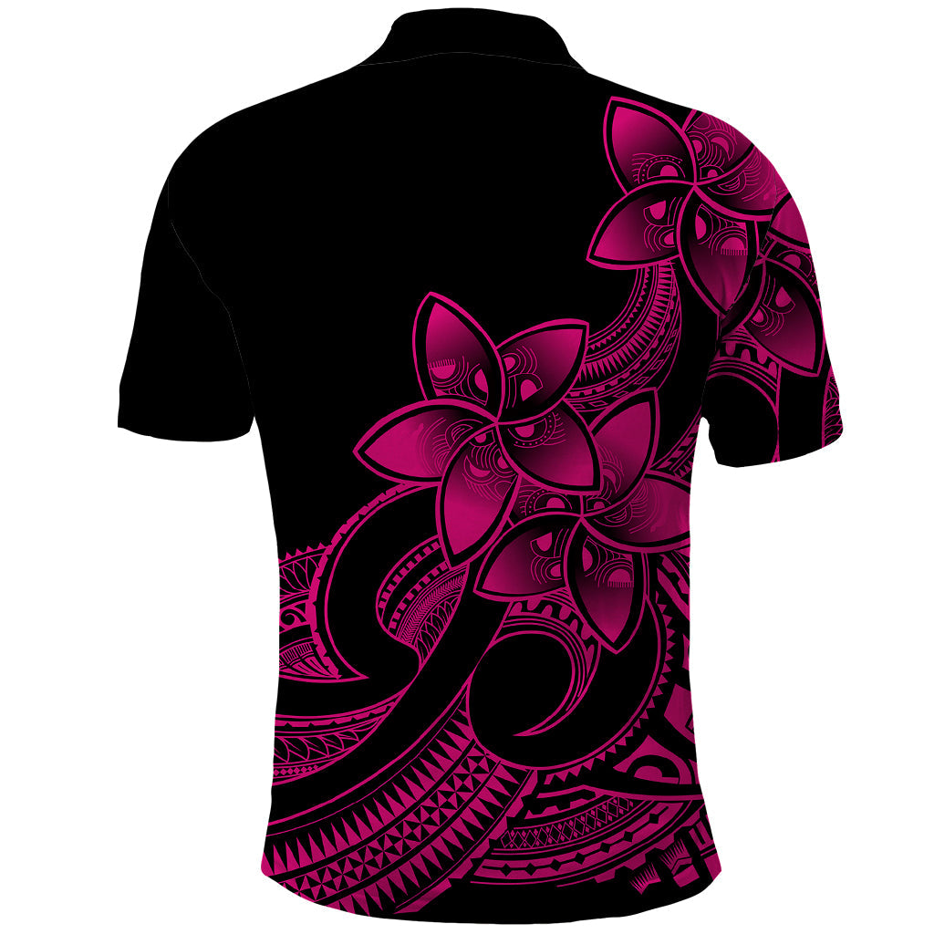 Polynesian Pride Plumeria Flowers Polo Shirt Polynesian Tribal Pink Vibe LT9