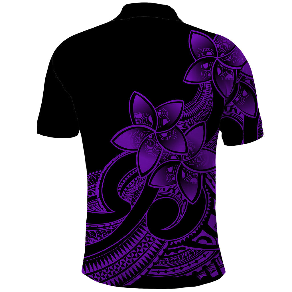 Polynesian Pride Plumeria Flowers Polo Shirt Polynesian Tribal Purple Vibe LT9
