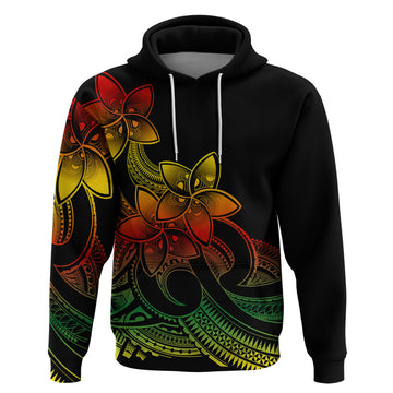 Polynesian Pride Plumeria Flowers Hoodie Polynesian Tribal Reggae Vibe LT9