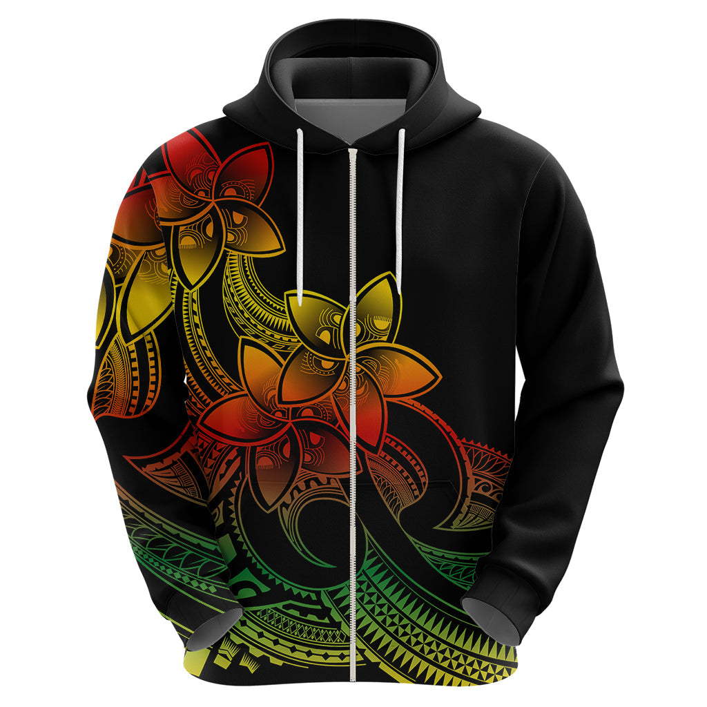 Polynesian Pride Plumeria Flowers Hoodie Polynesian Tribal Reggae Vibe LT9
