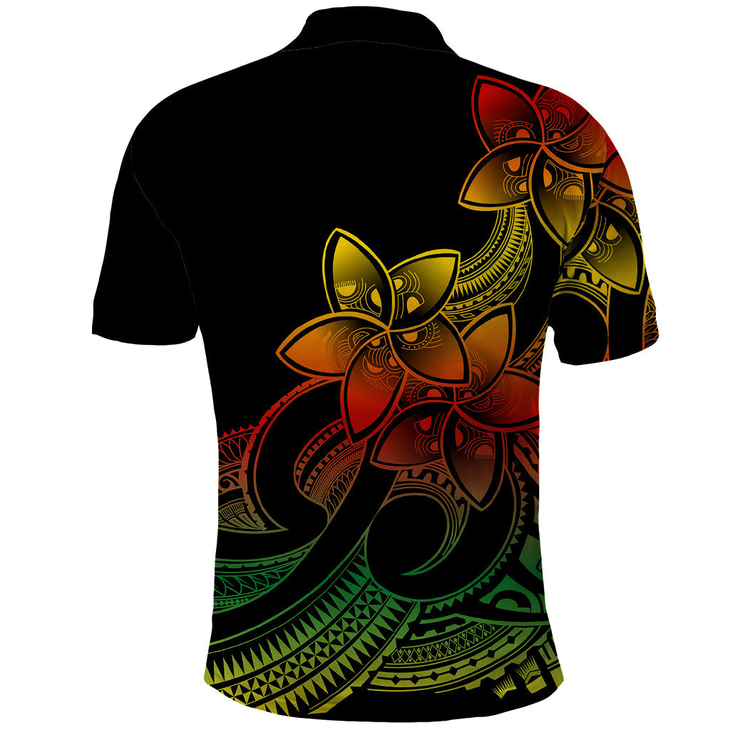Polynesian Pride Plumeria Flowers Polo Shirt Polynesian Tribal Reggae Vibe LT9