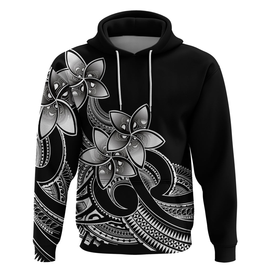 Polynesian Pride Plumeria Flowers Hoodie Polynesian Tribal White Vibe LT9