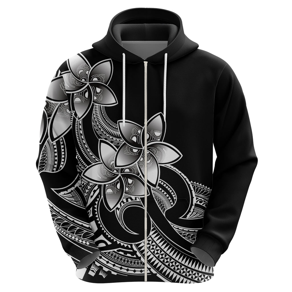Polynesian Pride Plumeria Flowers Hoodie Polynesian Tribal White Vibe LT9
