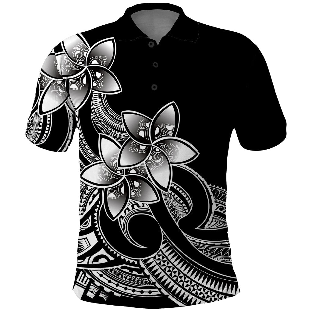 Polynesian Pride Plumeria Flowers Polo Shirt Polynesian Tribal White Vibe LT9