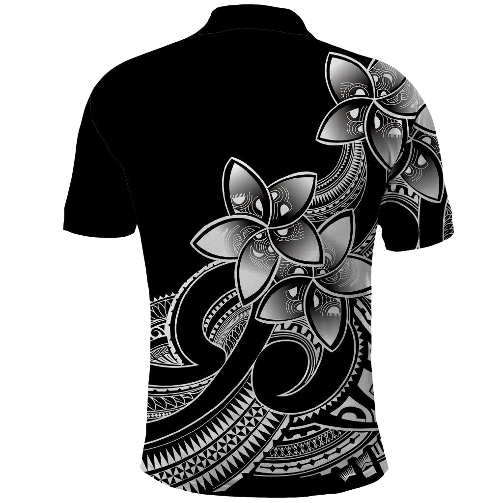 Polynesian Pride Plumeria Flowers Polo Shirt Polynesian Tribal White Vibe LT9