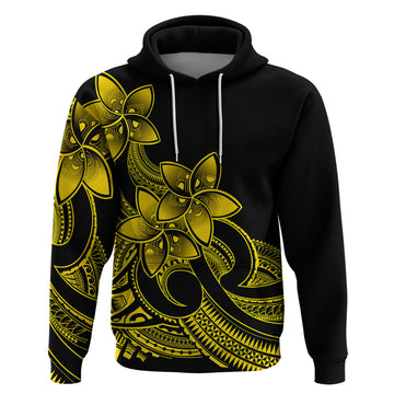Polynesian Pride Plumeria Flowers Hoodie Polynesian Tribal Yellow Vibe LT9