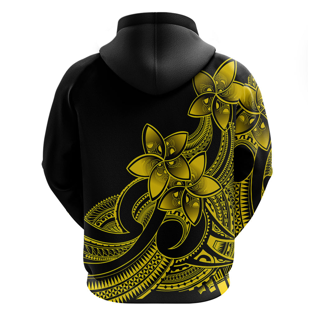 Polynesian Pride Plumeria Flowers Hoodie Polynesian Tribal Yellow Vibe LT9