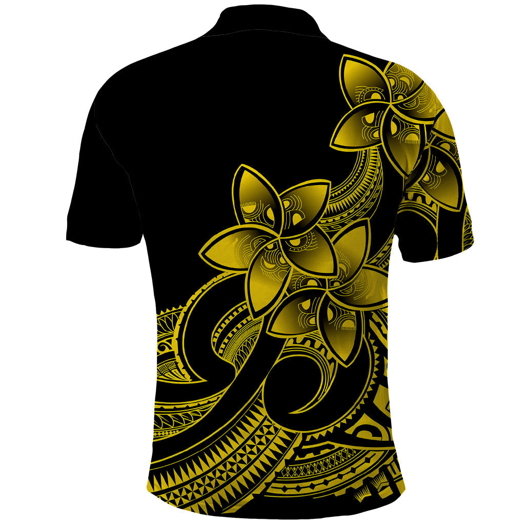 Polynesian Pride Plumeria Flowers Polo Shirt Polynesian Tribal Yellow Vibe LT9