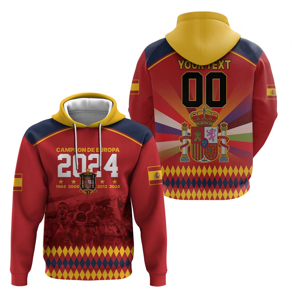 Custom Espana Campeon De Europa Hoodie Spain History Champions LT9