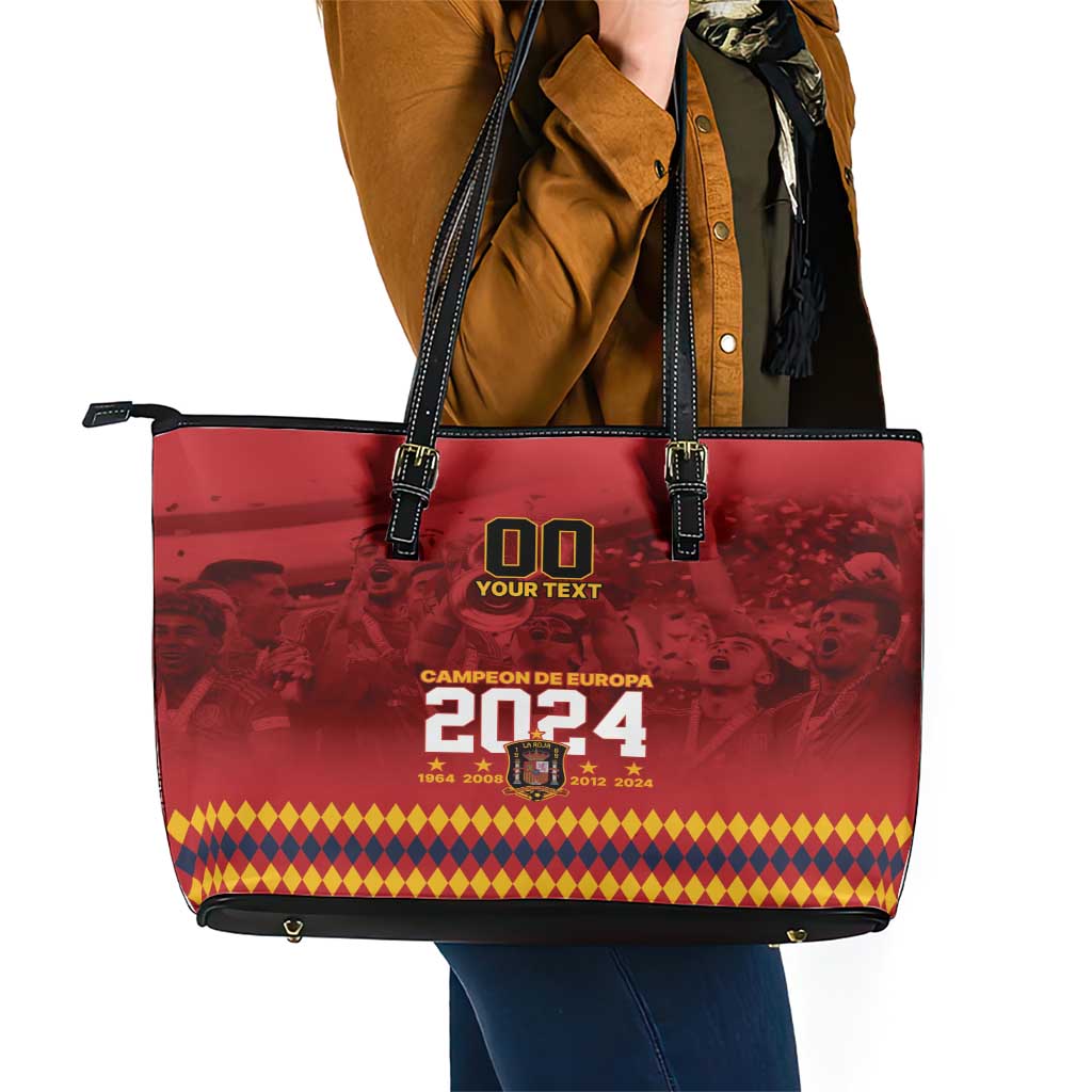 Custom Espana Campeon De Europa Leather Tote Bag Spain History Champions LT9