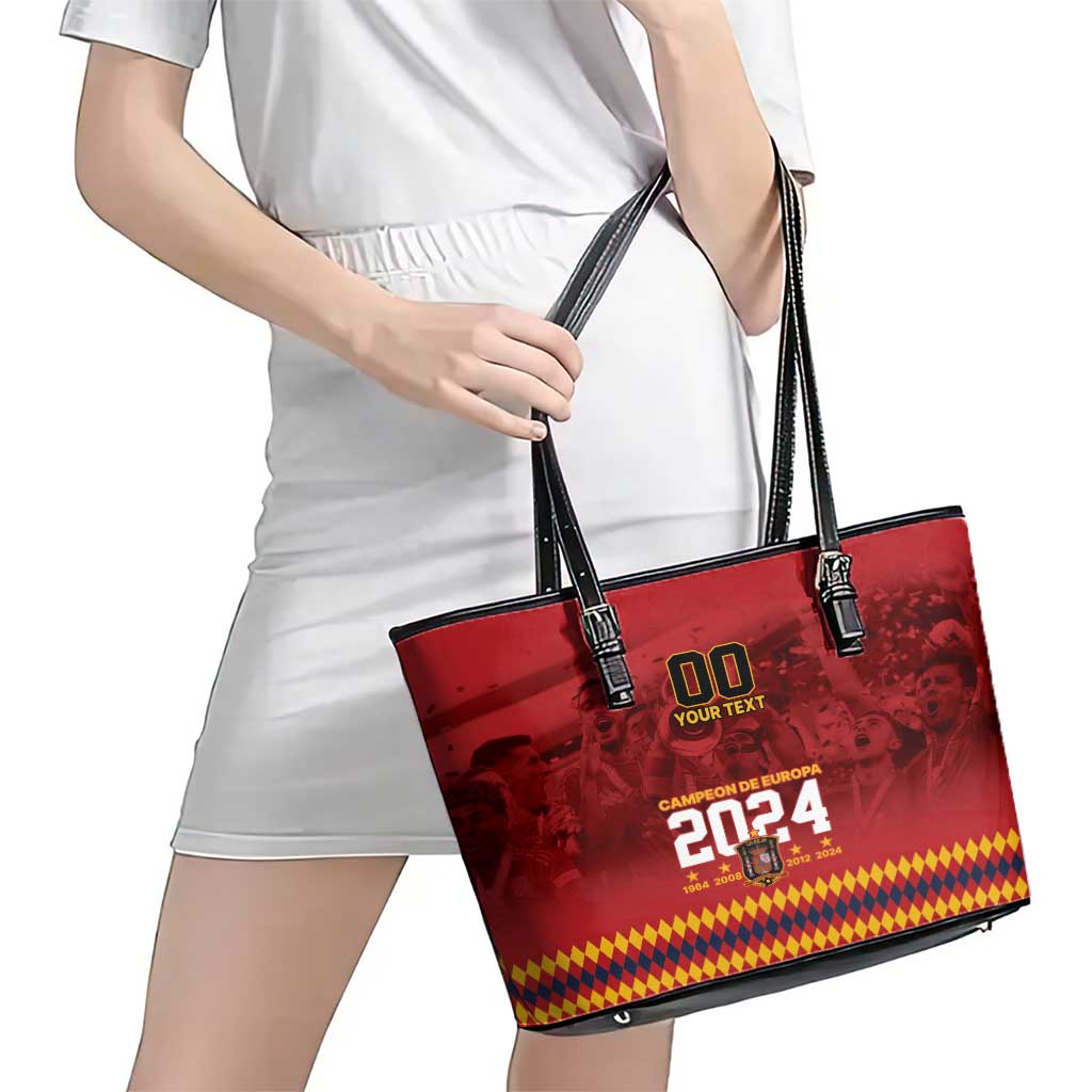 Custom Espana Campeon De Europa Leather Tote Bag Spain History Champions LT9