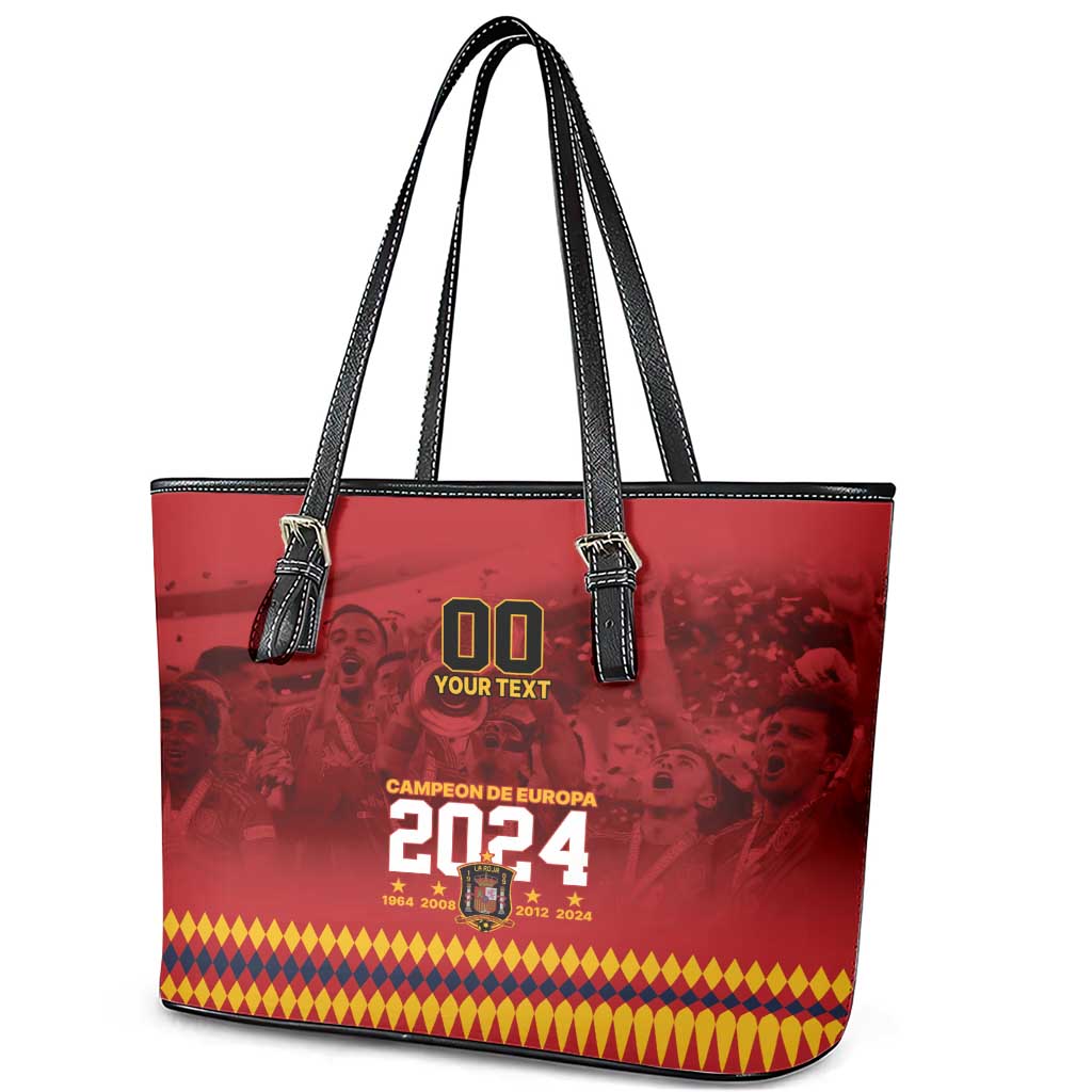 Custom Espana Campeon De Europa Leather Tote Bag Spain History Champions LT9