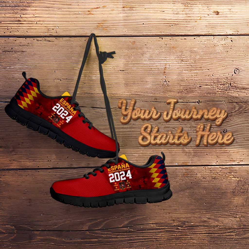 Custom Espana Campeon De Europa Sneakers Spain History Champions LT9