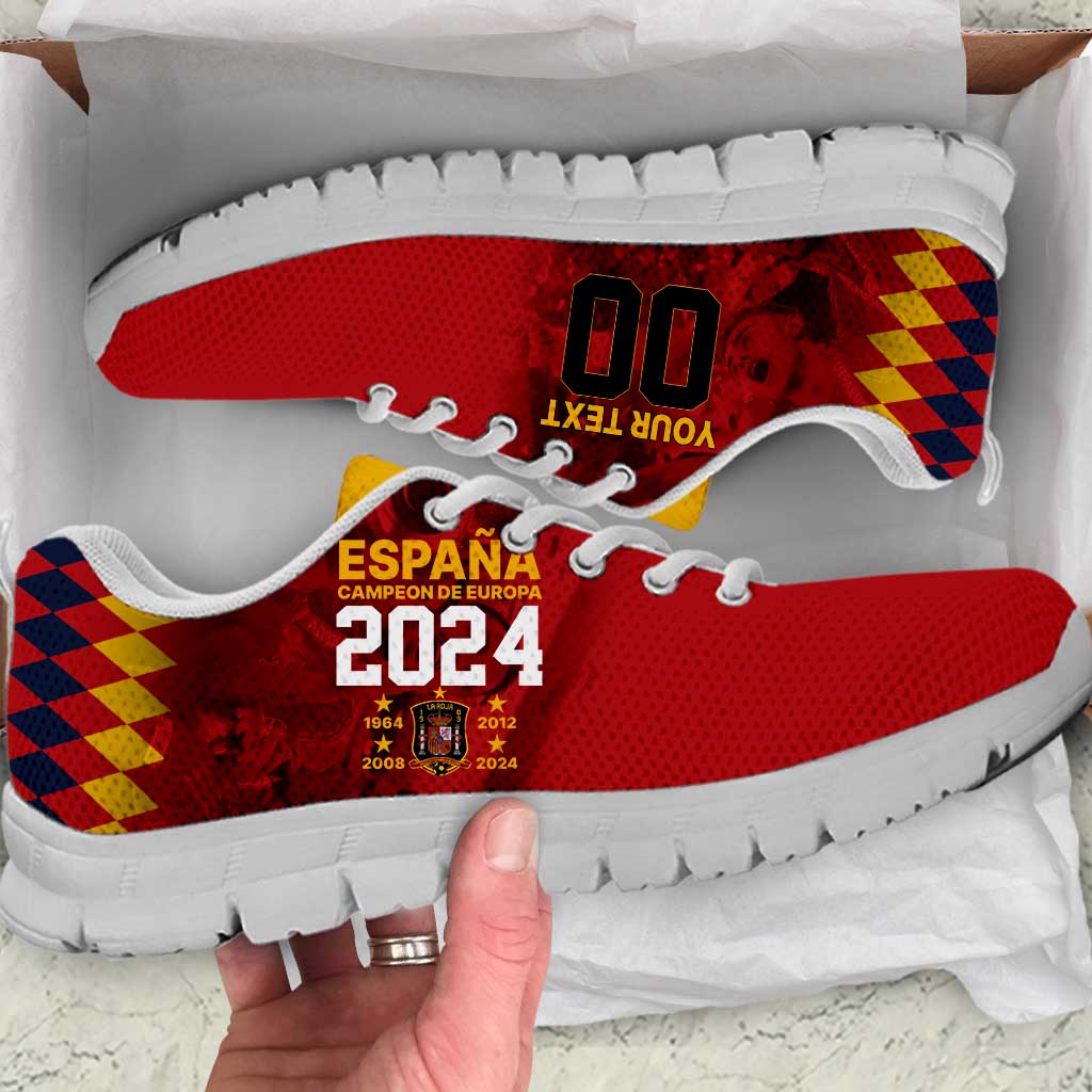 Custom Espana Campeon De Europa Sneakers Spain History Champions LT9