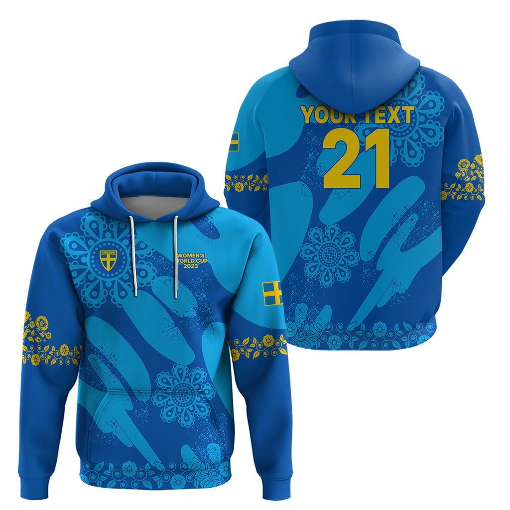 Custom Sweden Women Football Hoodie Blagult World Cup 2023 LT9