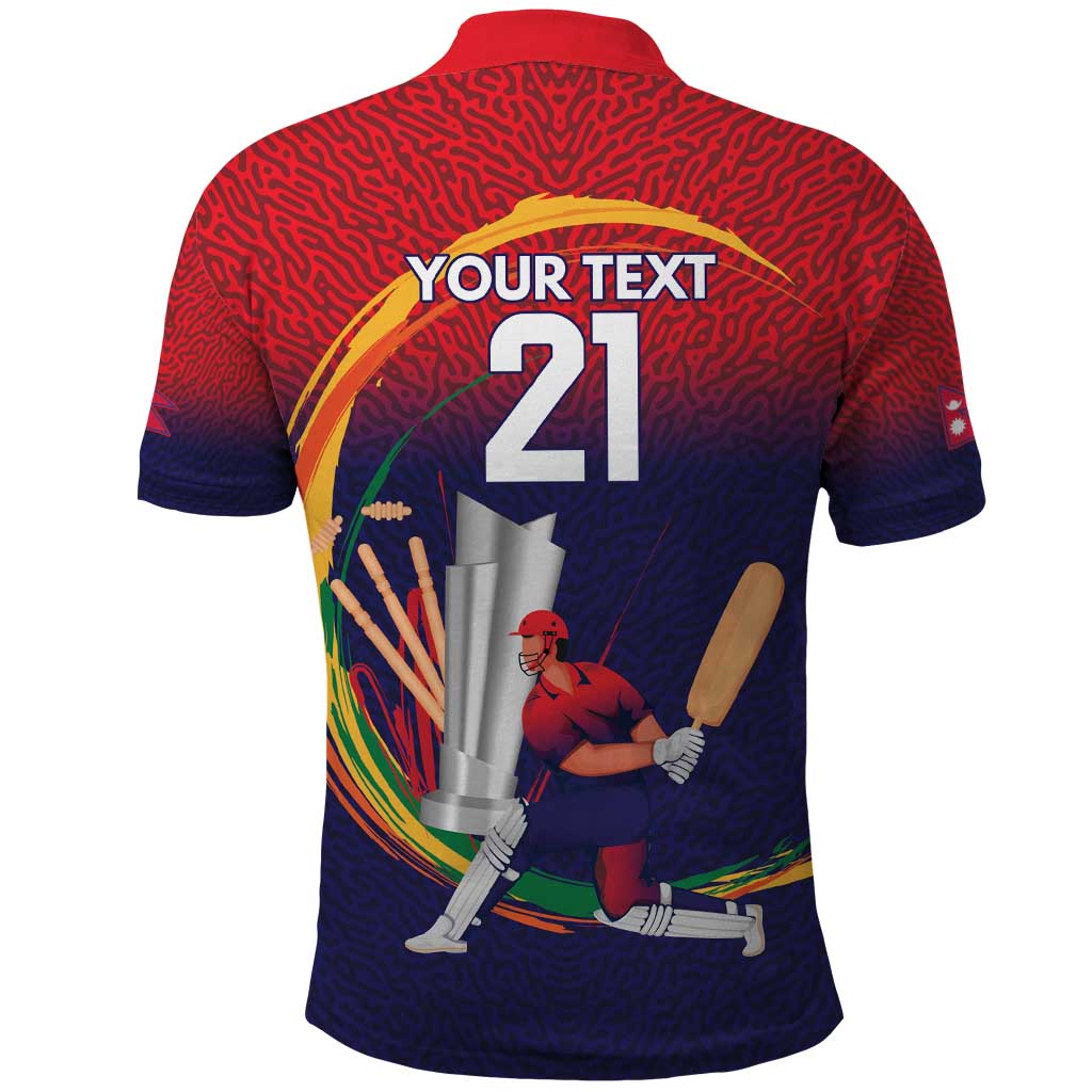 Custom Cricket Nepal East Asia-Pacific Polo Shirt Nepal Cricket Crown Quest LT9