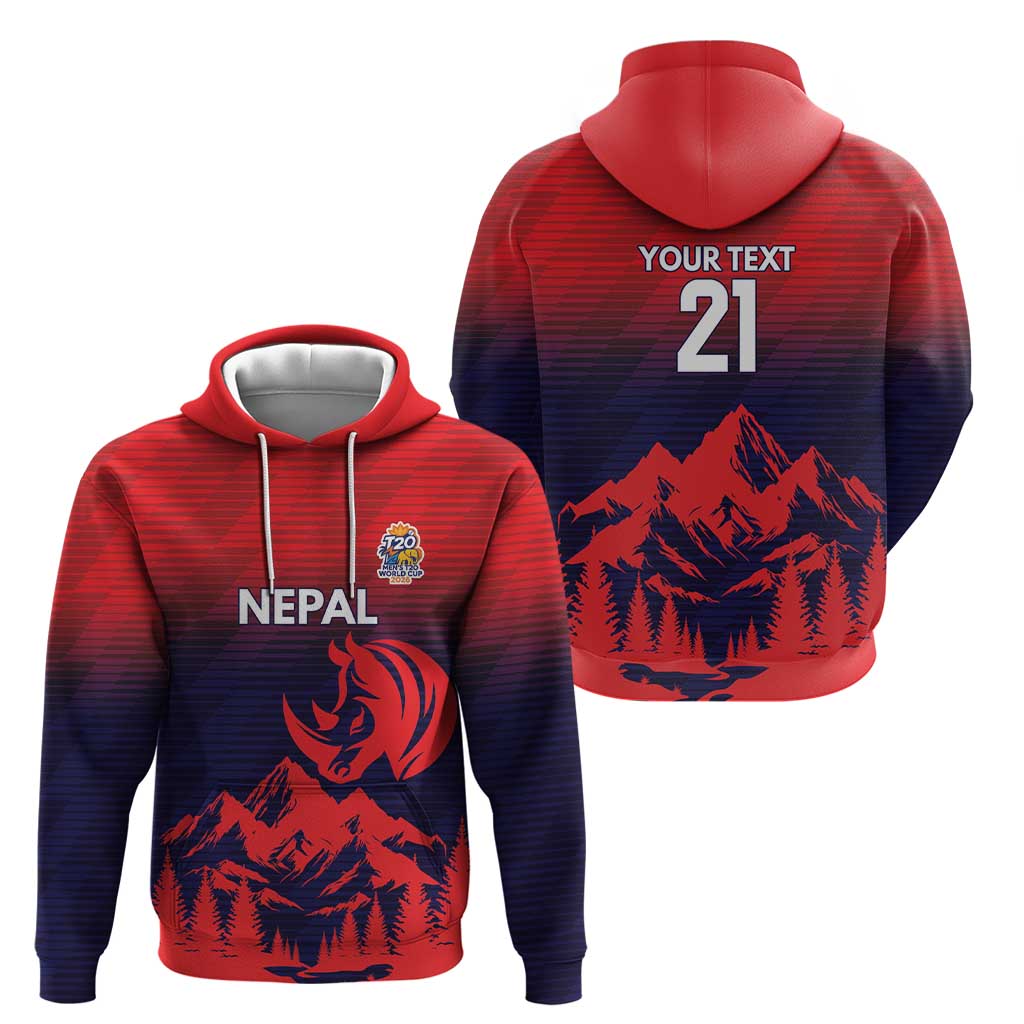 Custom Cricket Nepal East Asia-Pacific Hoodie Nepal Rhinos Twenty20 LT9