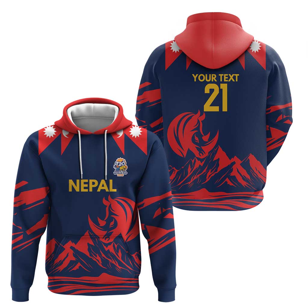 Custom Cricket Nepal East Asia-Pacific Hoodie Nepal Rhinos Champions LT9