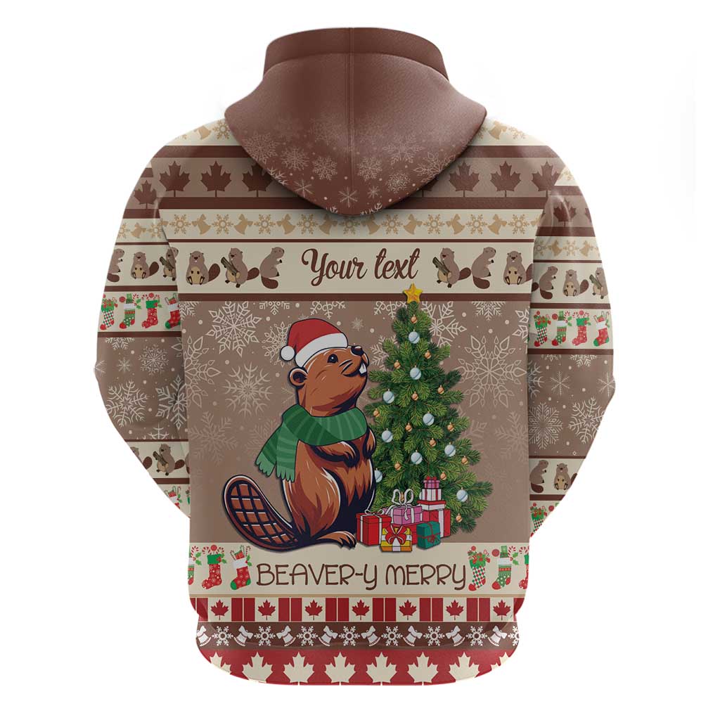 Personalized Beaver-y Merry Hoodie Canada Merry Christmas Beavers LT9