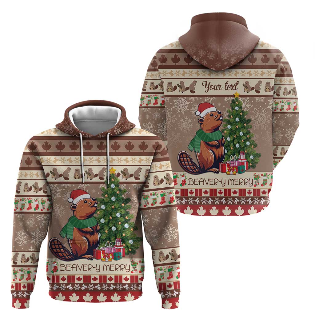 Personalized Beaver-y Merry Hoodie Canada Merry Christmas Beavers LT9