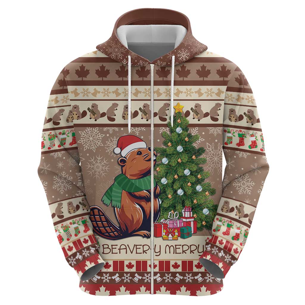 Personalized Beaver-y Merry Hoodie Canada Merry Christmas Beavers LT9