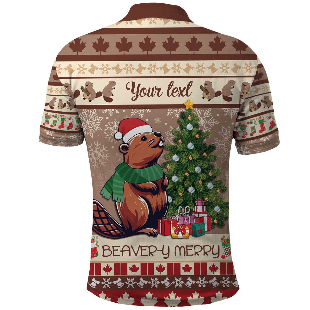 Personalized Beaver-y Merry Polo Shirt Canada Merry Christmas Beavers LT9
