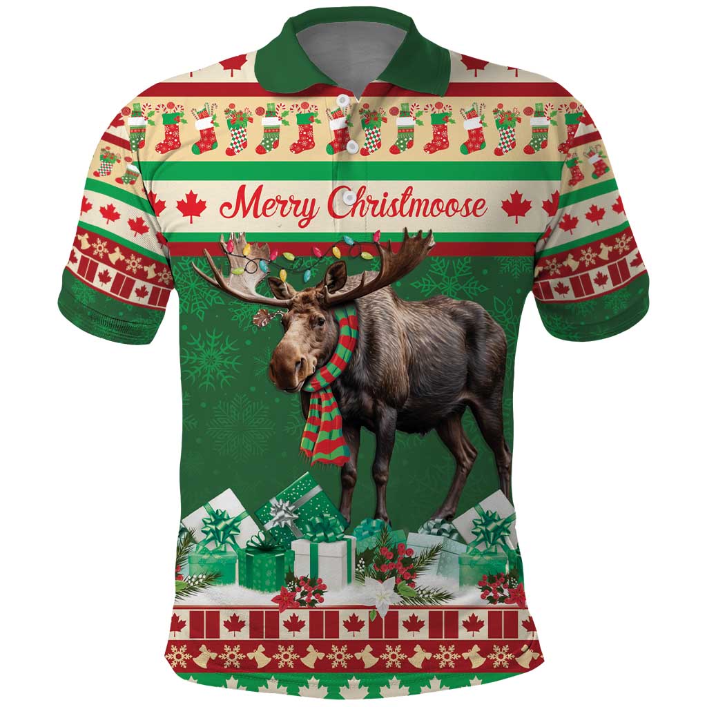 Personalized Merry Christmoose Polo Shirt Canada Merry Christmas Moose LT9
