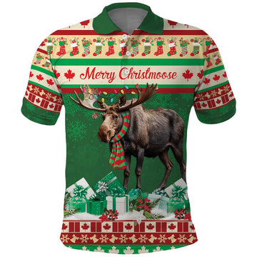 Personalized Merry Christmoose Polo Shirt Canada Merry Christmas Moose LT9