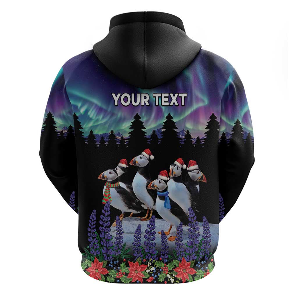 Personalized Not Now Arctic Puffin Hoodie Icelandic Christmas with Northern Lights LT9