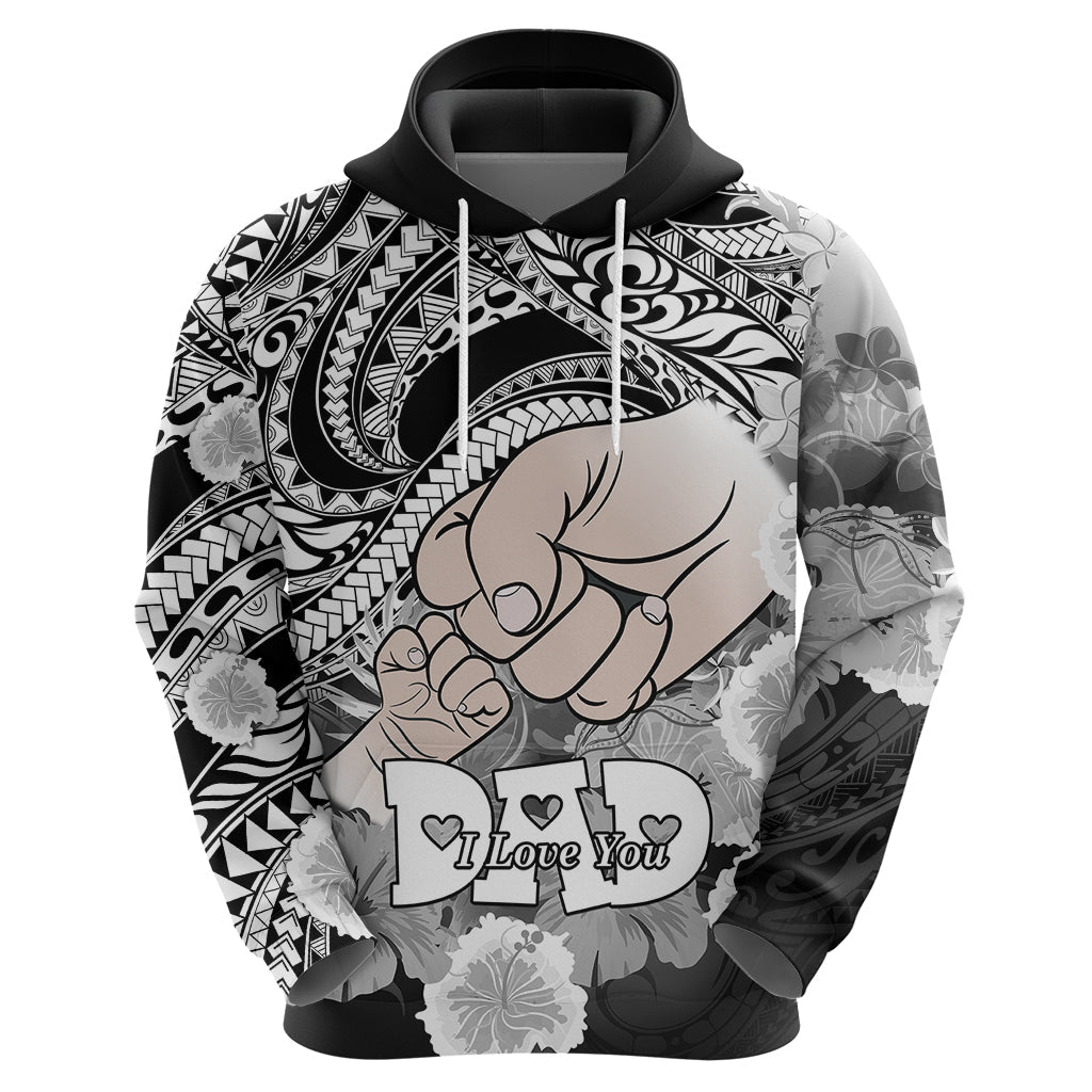 Polynesian Pride Happy Father Day Hoodie I Love You Dad - Polynesian Tribal Black LT9
