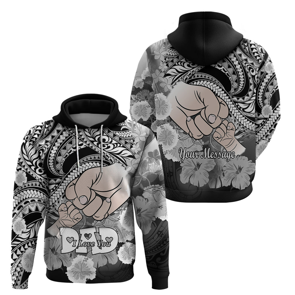 Personalised Polynesian Pride Happy Father Day Hoodie I Love You Dad - Polynesian Tribal Black LT9