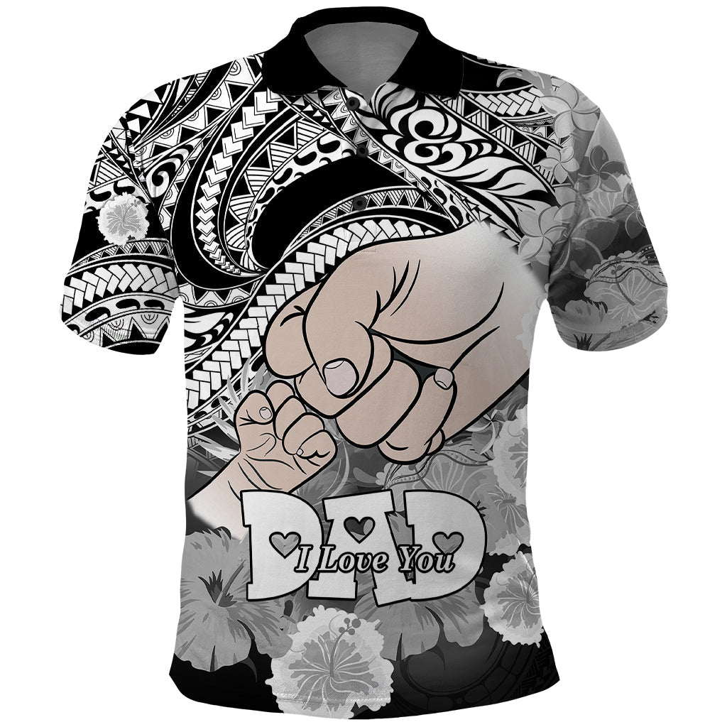 Custom Polynesian Pride Happy Father Day Polo Shirt I Love You Dad Polynesian Tribal Black LT9